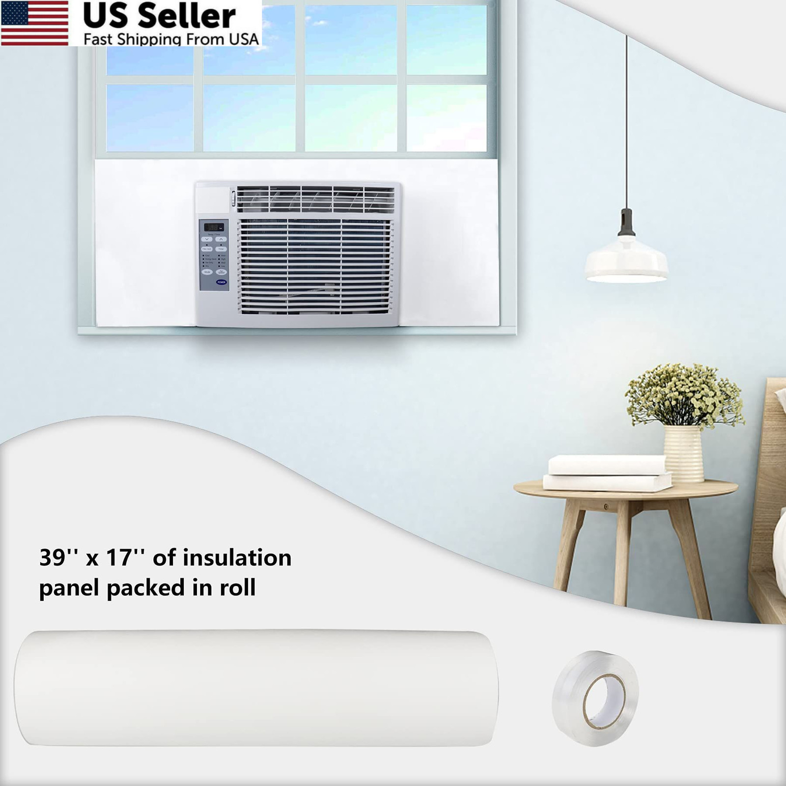 BJADE&rsquo;S Window Air Conditioner Side Insulated Foam 1 Count (Pack of 1), White