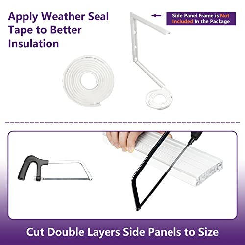 Window AC Side Panels, Double Layers Air Conditioner Insulation Panels Kit,