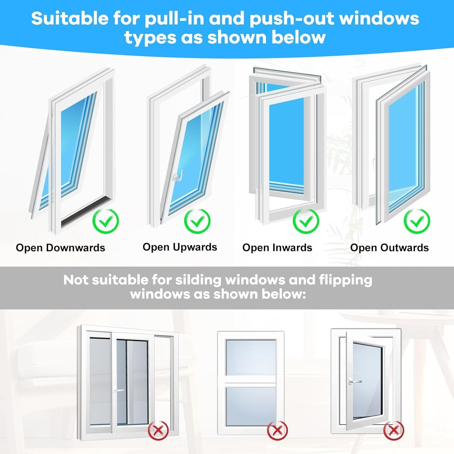 400CM 157&Prime; Portable AC Window Vent Kit with 2 Zipper Doors, Universal Casemen…