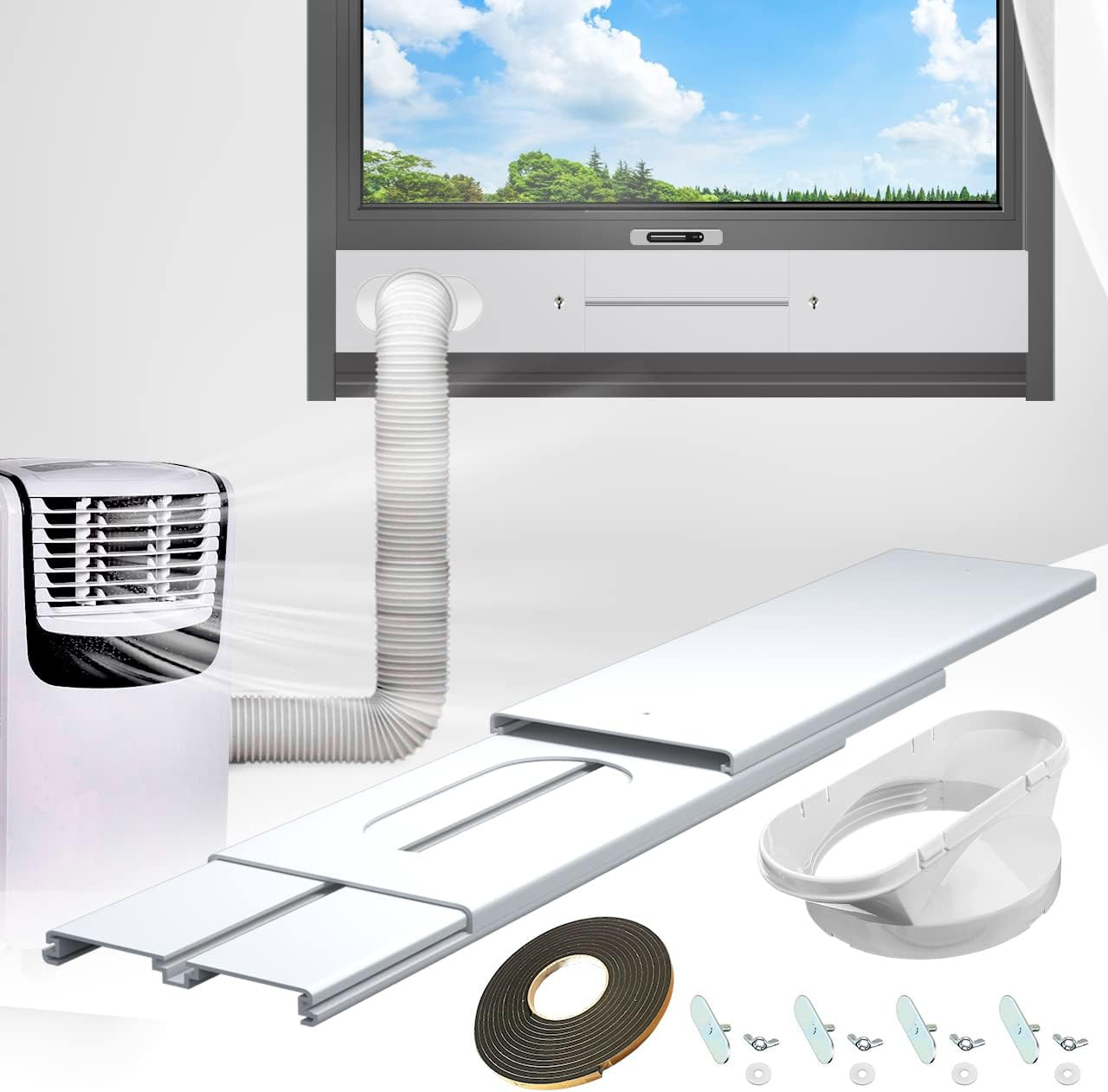 Kit Accesorios De Ventana De Aire Acondicionado Portatil Con Manguera De Escape