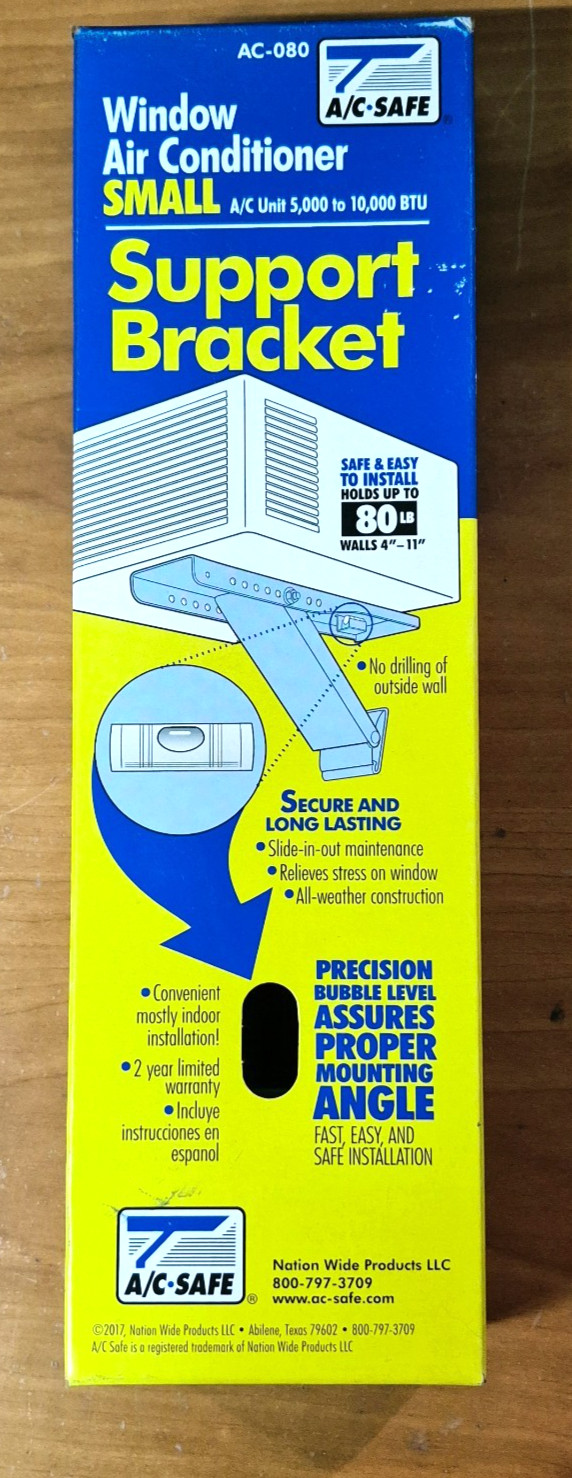 A/C Safe Window Air Conditioner Small Support Bracket Holds Up To 80lbs #AC-080