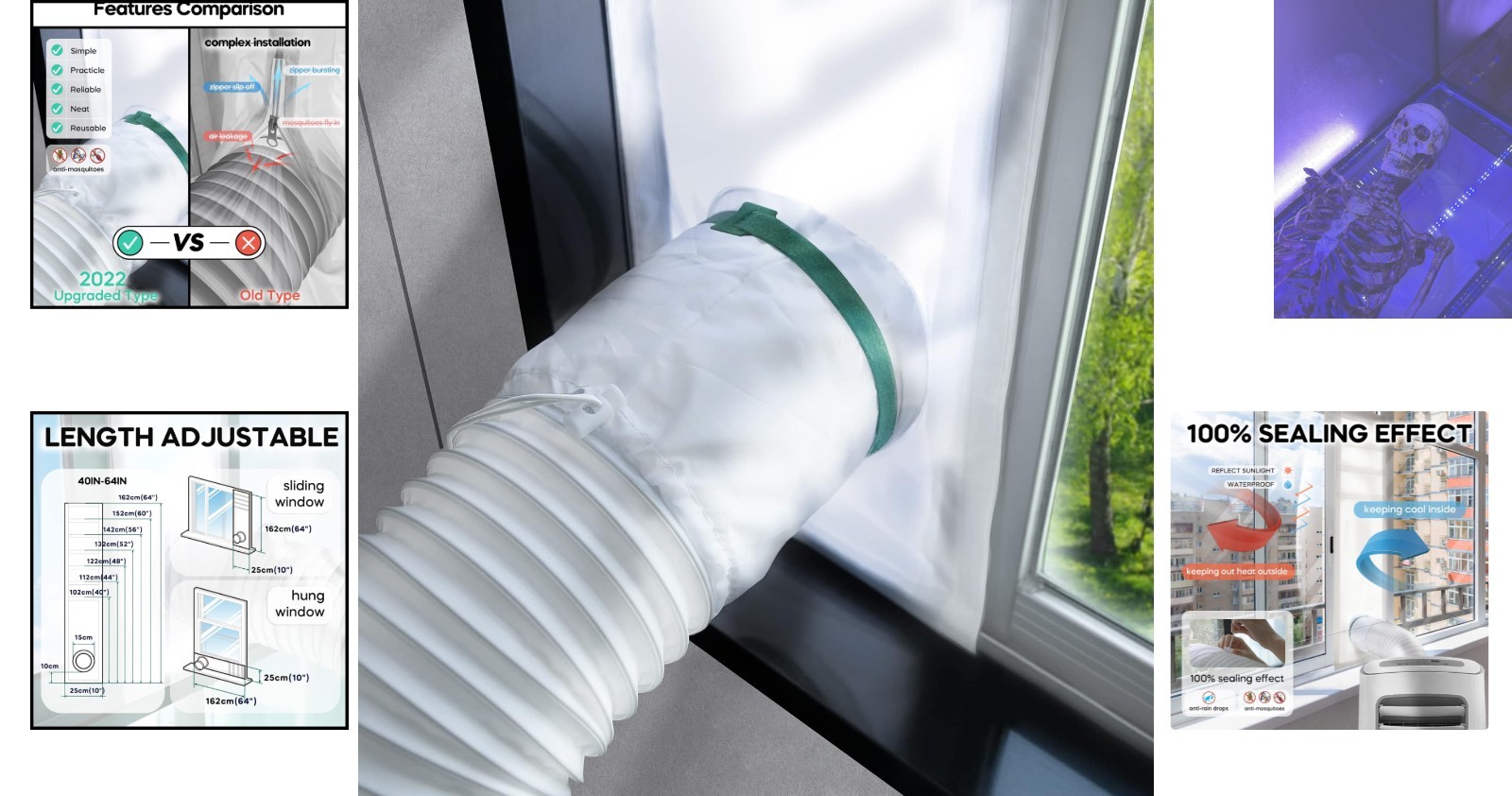 Portable Air Conditioner Vent Kit with 100% Seal – Easy Installation & Versatile