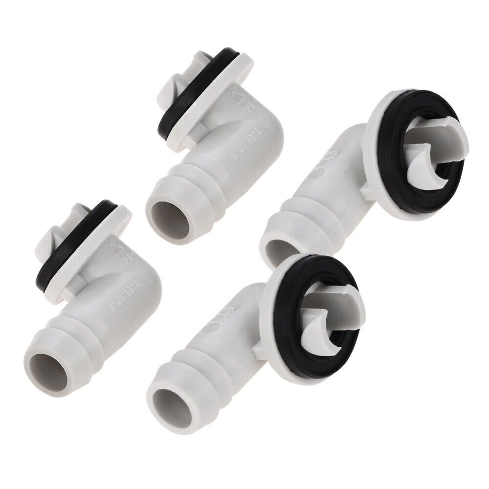 Plastic Air Conditioner AC Drain Hose Connector Elbow Fitting&Rubber Ring 8pcs
