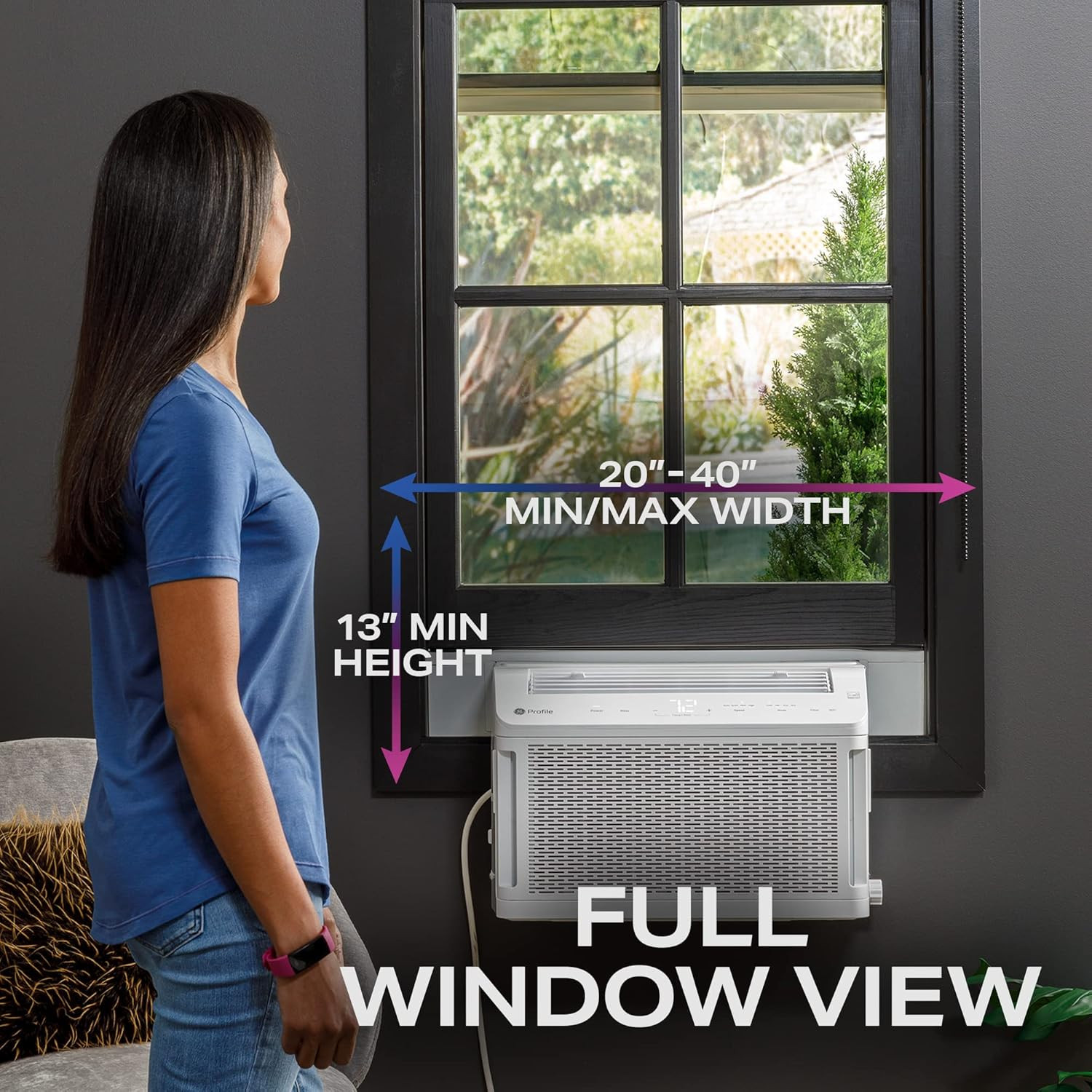 GE Profile Clearview Inverter Window Air Conditioner Unit, 12,200 BTU, Energy Ef