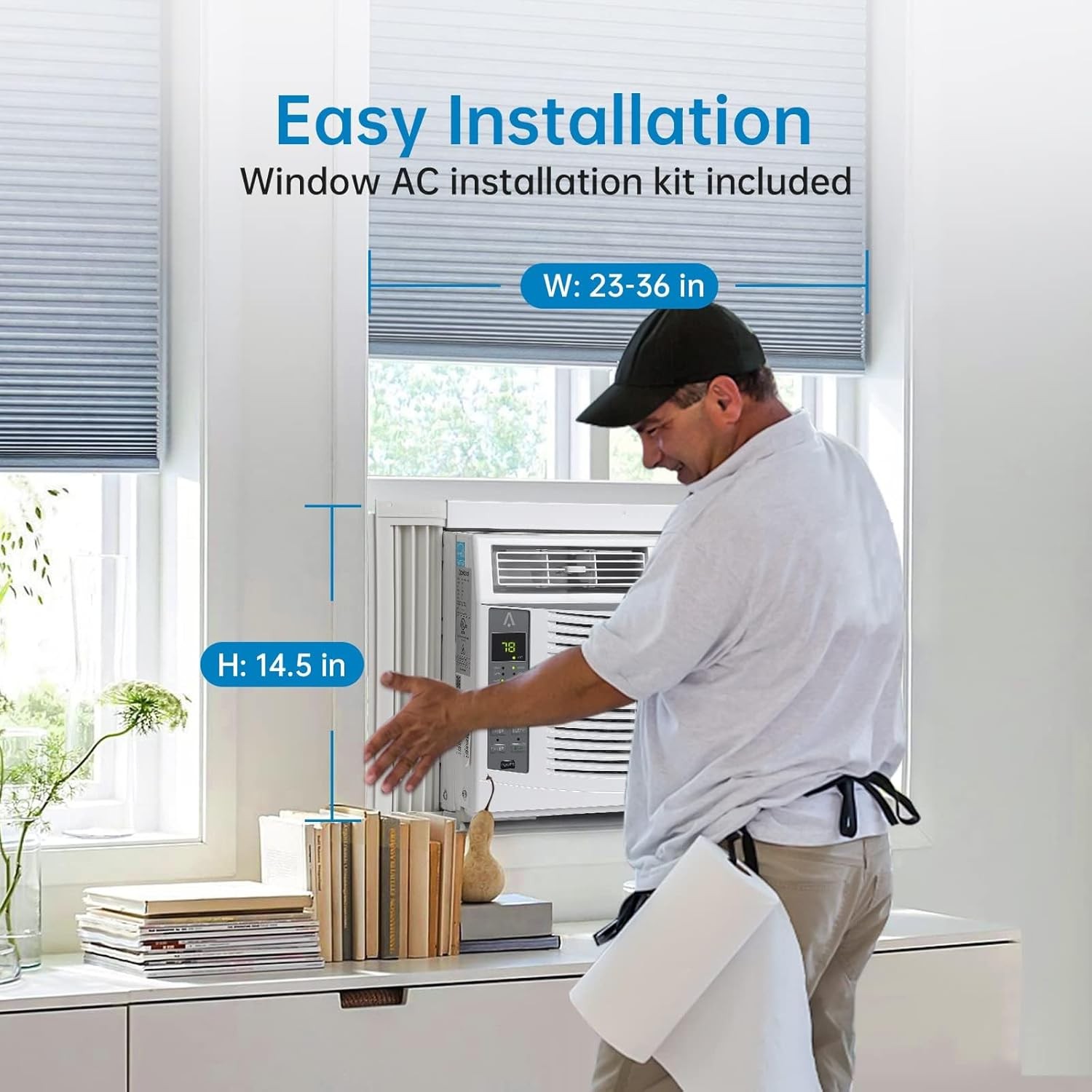 6,000 BTU Window Air Conditioner 24H Timer with Wi-Fi & Remote Control 250sq.ft