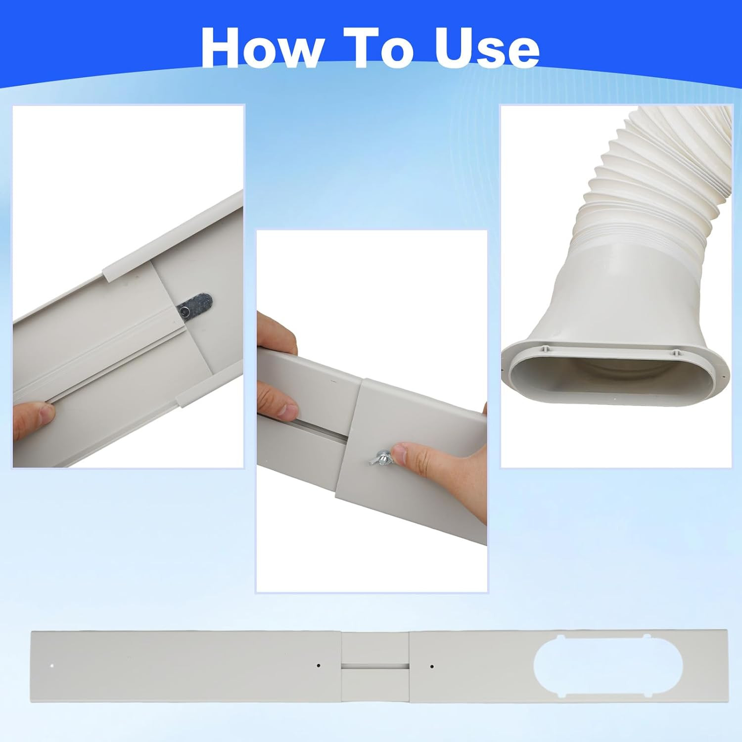 Portable Air Conditioner Window Vent Kit with 5.9&Prime; Exhaust Hose, AC Window Vent