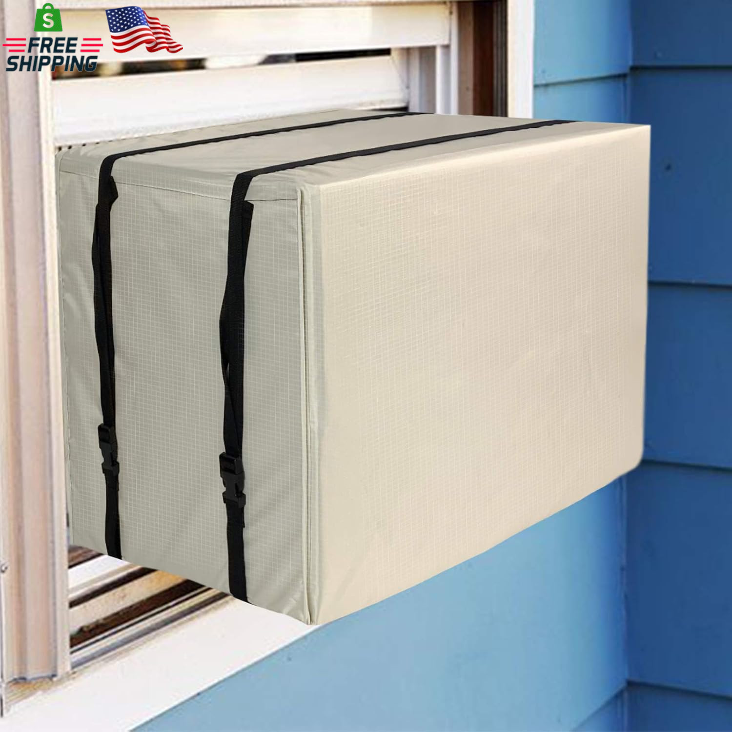 Window Air Conditioner Cover L 27&Prime;W X 23&Prime;D X 18&Prime;H Beige