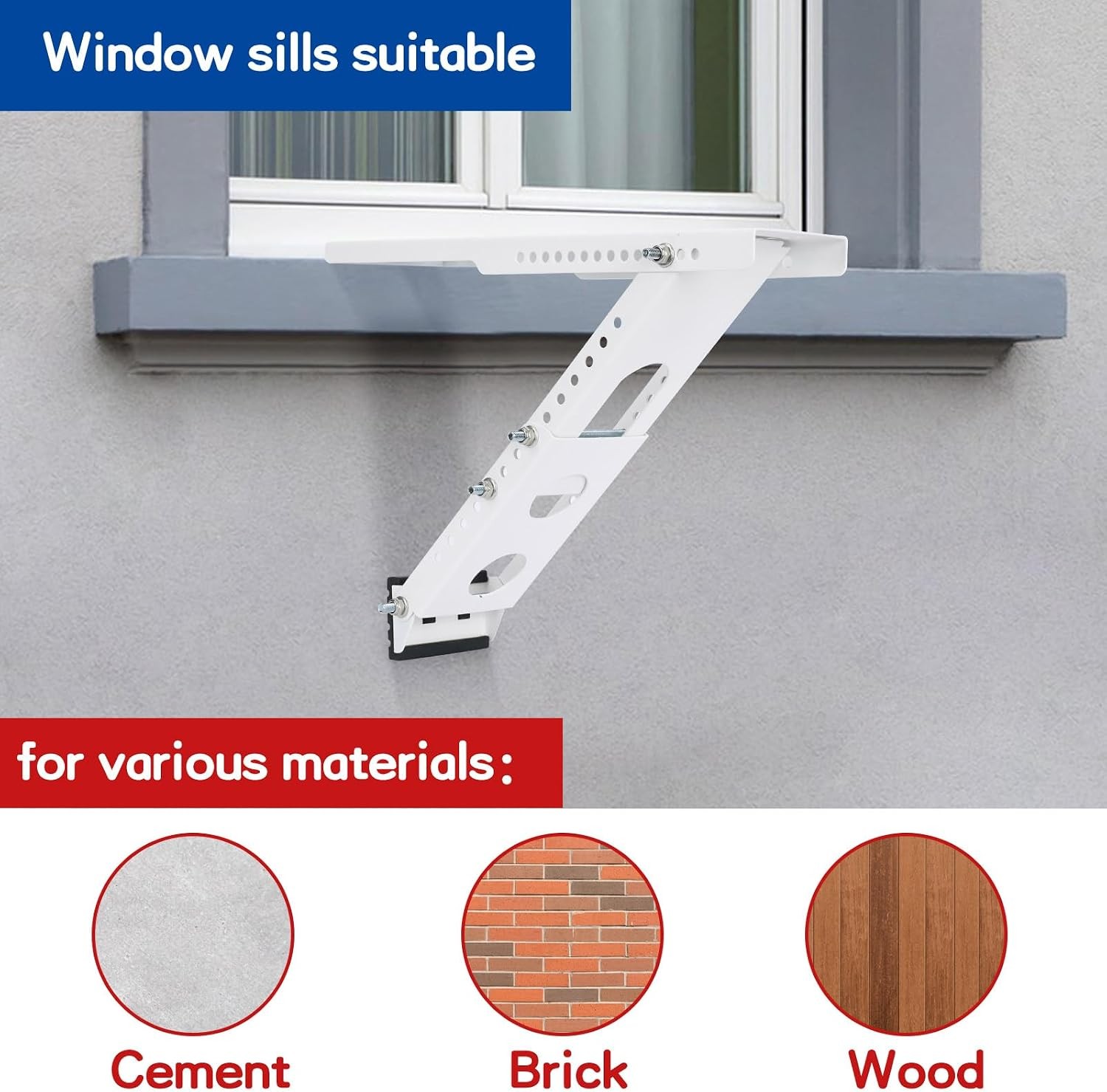 Window Air Conditioner Support Bracket, Support Up to 85 lbs, Universal for 5,00