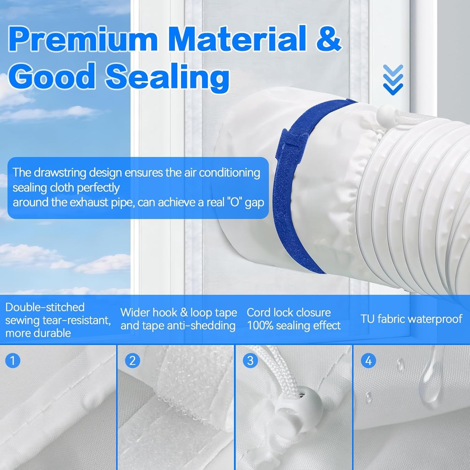 Portable Air Conditioner Window Vent Kit, Window Seal Kit for Mobile Air Cond…