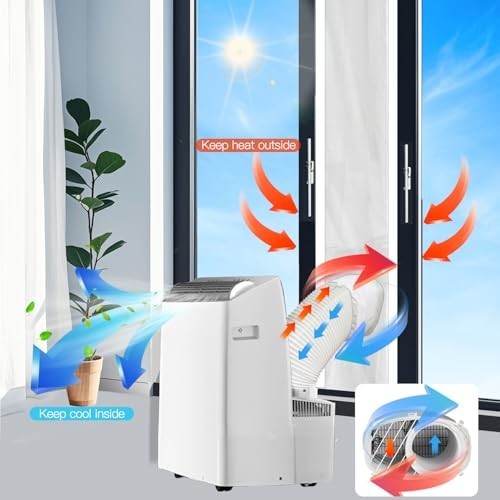 98&Prime; Portable Air Conditioner Sliding Door Seal Kit – Dual Hose Vent Kit for 1400