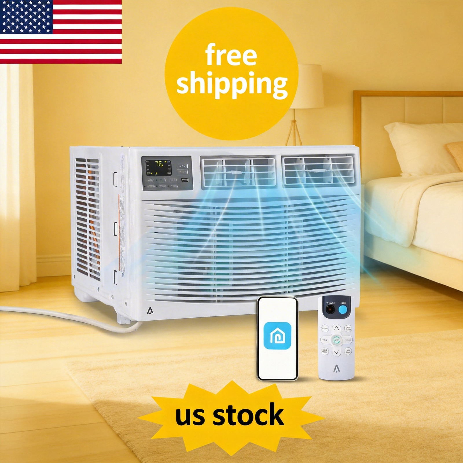 8000 BTU Window Air Conditioner, Cools Up to 350 Sq.ft NO WIFI Window AC 24H Tim