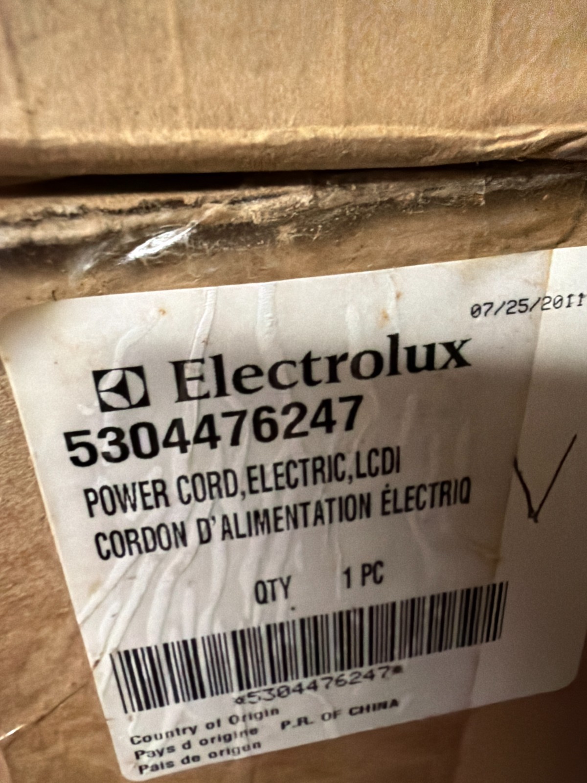 Genuine OEM Electrolux 5304476376 Room Air Conditioner Power Cord – White