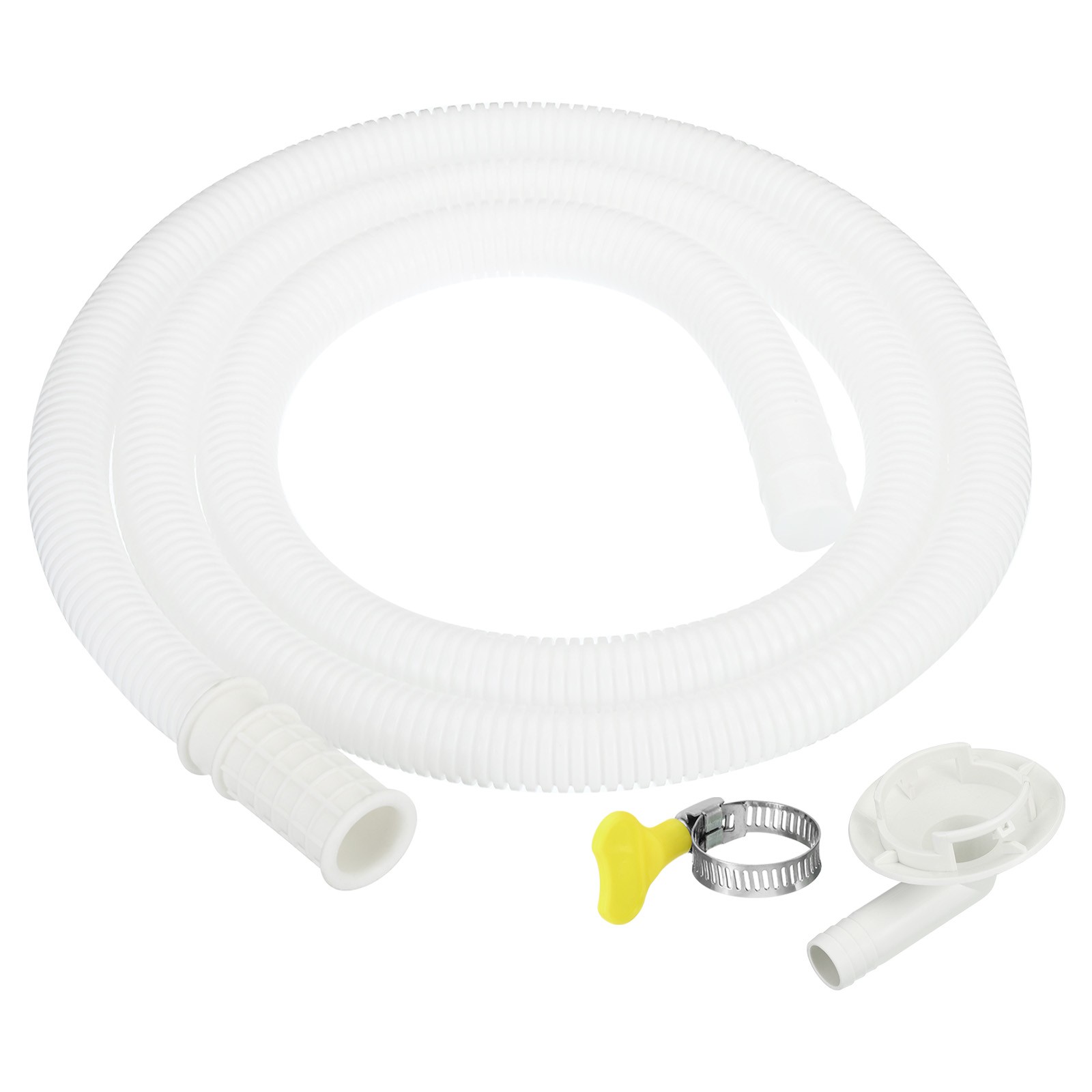 4.9ft Air Conditioner Drain Hose Kit, Hose with Clamp Connector 1, White