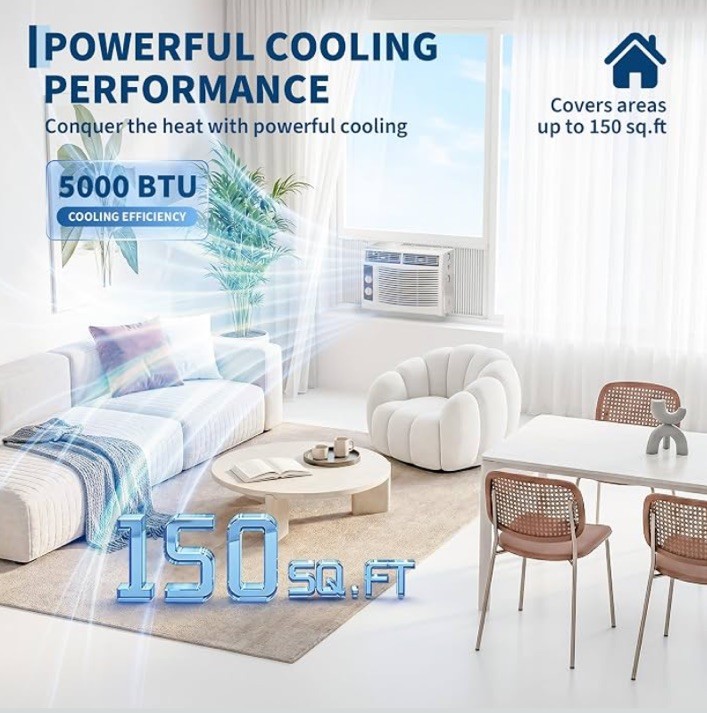 ✅NEW!!! 5000 BTU Window Air Conditioner, Window AC Unit for Bedroom/Office