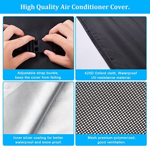 Newest Design Mesh Window Air Conditioner Cover Outdoor, 17Wx12Dx13H Black