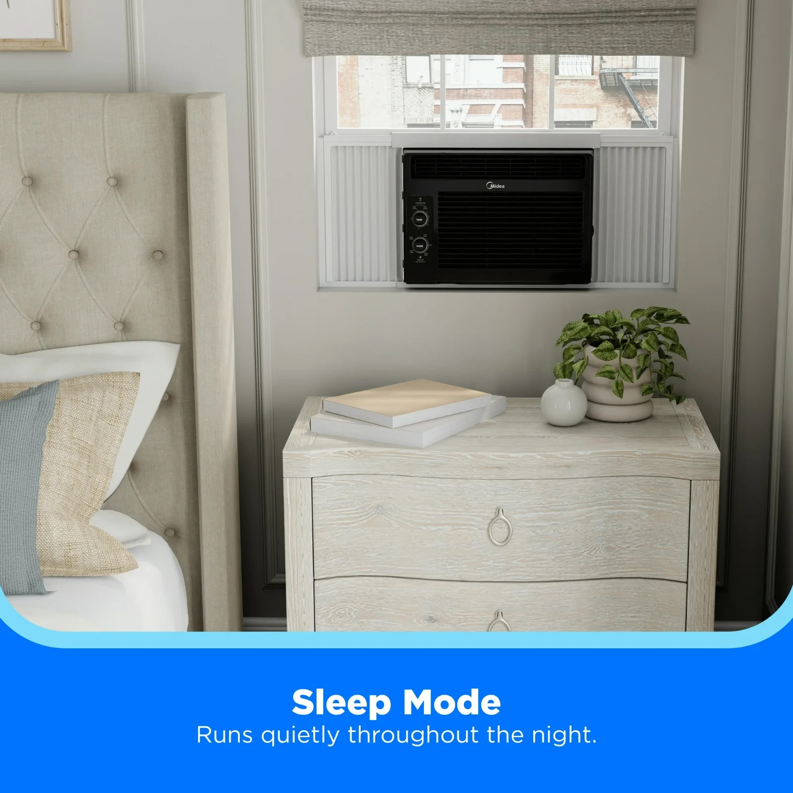 Midea 5,000 BTU Room Window Air Conditioner Mechanical Control AC Black New