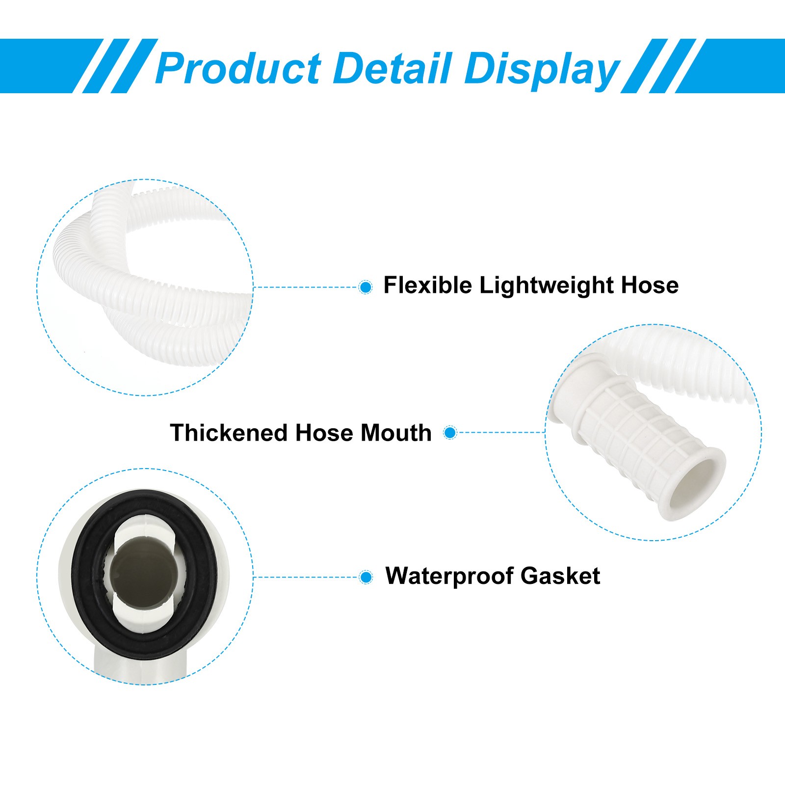 3.3ft Air Conditioner Drain Hose Kit, 2 Kit Universal Hose with Clamp, White