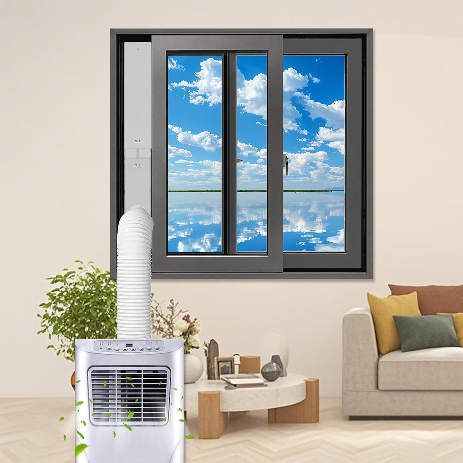 Portable AC Window Vent Kit with 59 Inch Hose Compatible with All 5.9 Inch Units