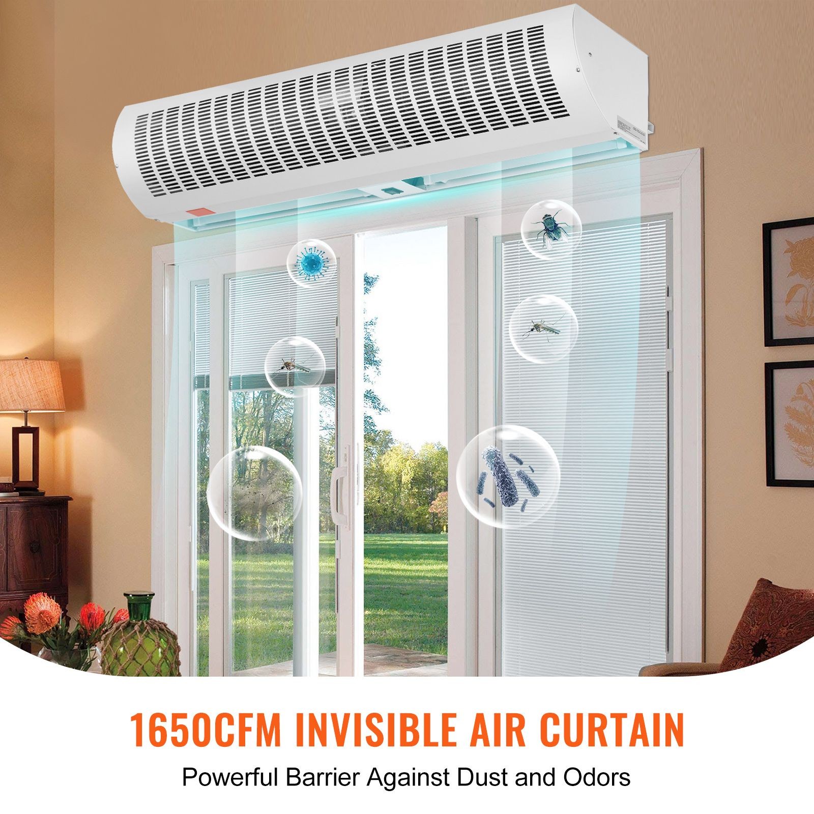 48in Commercial Air Curtain 1650CFM 2-Speed Indoor Door Fan
