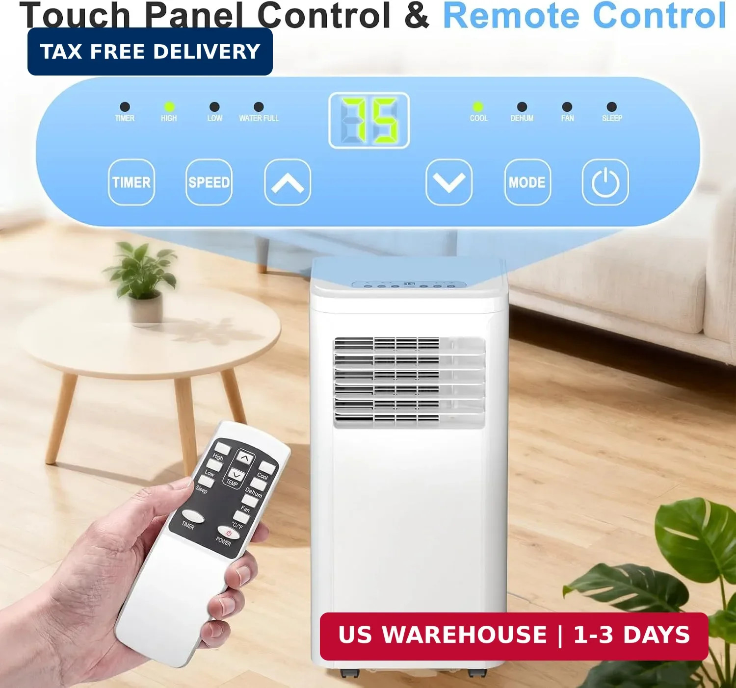 10000 BTU Portable Air Conditioner 4 Modes 550Sqft Remote Window Kit Set