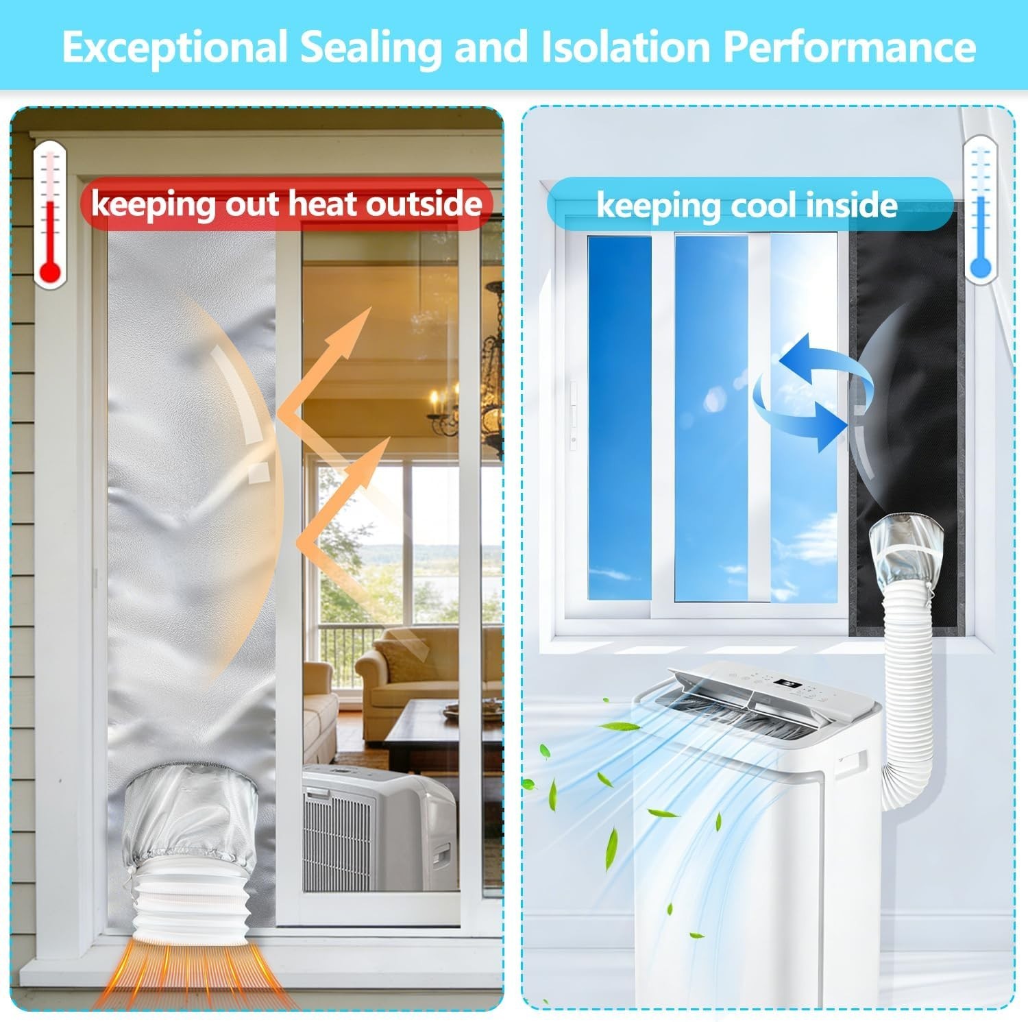 Adjustable 10 x 39 Inch Window Vent Kit | Stops Hot Air and Saves Energy
