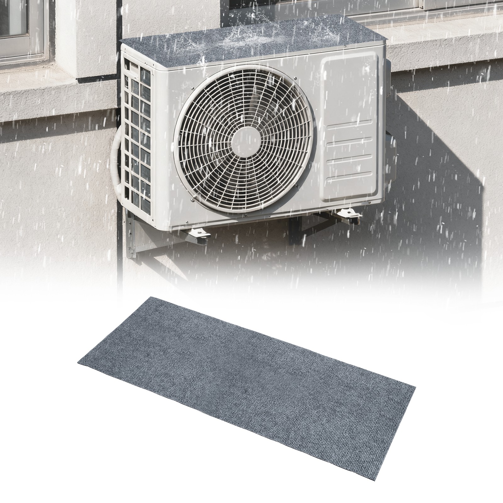 Air Conditioner Drip Cushion 39&Prime;x16&Prime;x5/32&Prime; Self-Adhesive AC Top Pad Gray