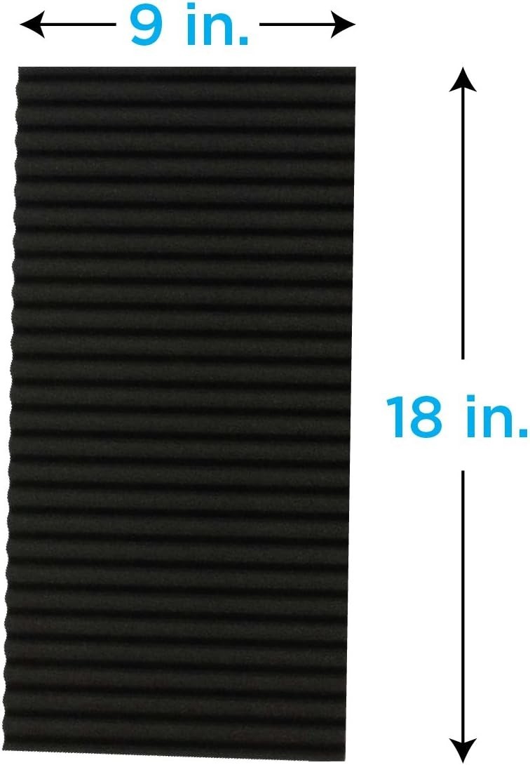 Window AC Insulating Panel Set 18×9 With Self-Adhesive Channels Black 2 Pack