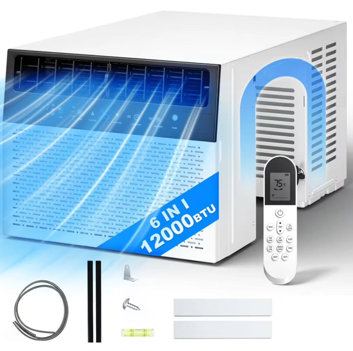 Energy-Saving Window Air Conditioner 12000 BTU Unit, U-Shaped AC Unit