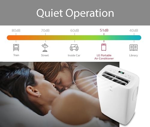 White – LG 6,000 BTU Portable Air Conditioner 115V Cools 250 Sq.Ft LP0621WSR