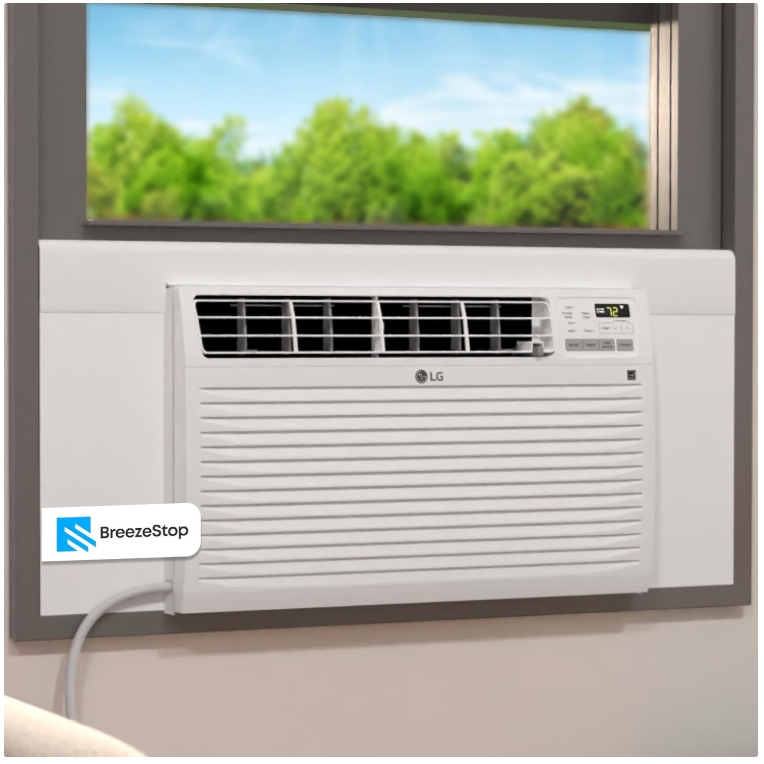 White AC Unit Cover – Insulation Panels, 36-40&Prime; Window
