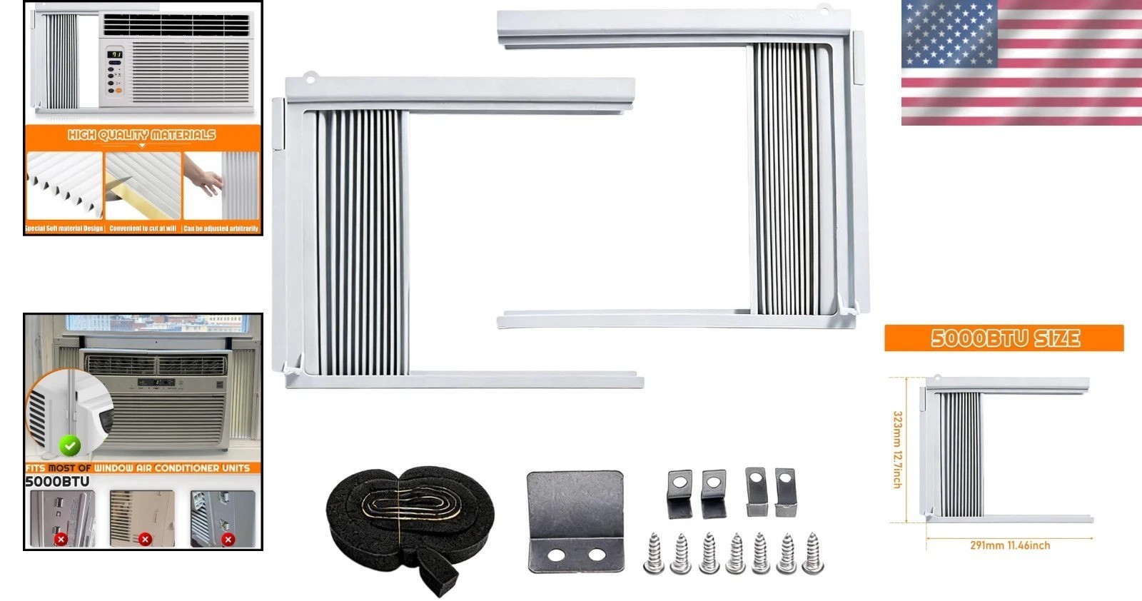 Window Air Conditioner Side Panel Frame Kit Compatible With 5000 Btu Units