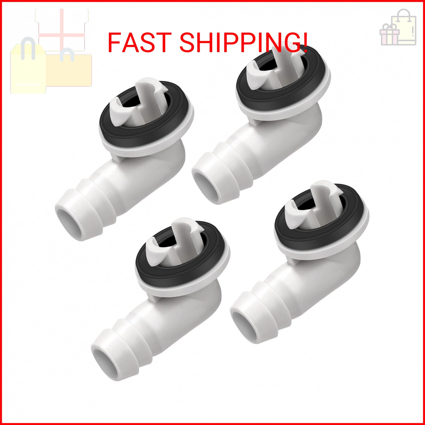 MOOTVGOO 4PCS 0.6Inch 15mm Air Conditioner Drain Hose Connector Elbow