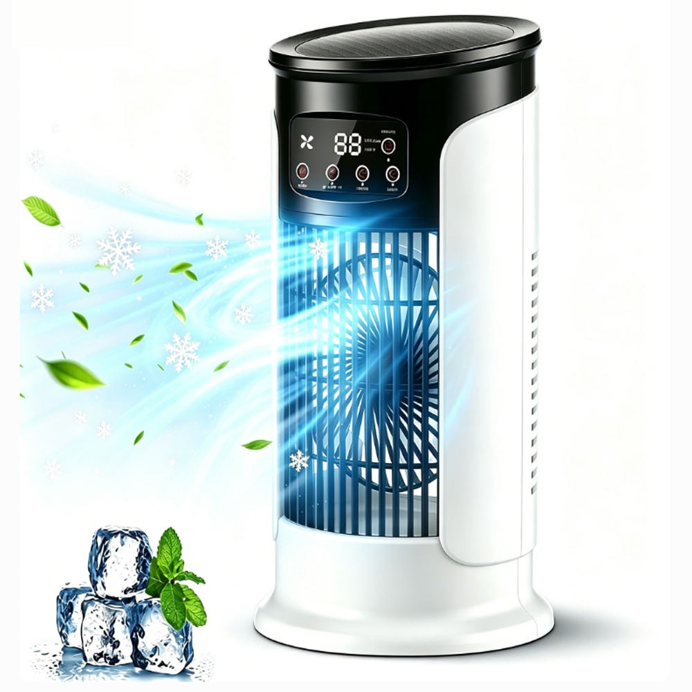 Portable Air Conditioner 3in1 Quiet 6-Speeds Air Cooler Humidifier Cooling Fan