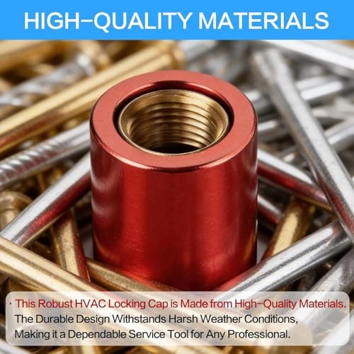 Refrigerant Locking Caps 20-Pack, 1/4 Inch Tamper Resistant AC Valve Port Cap