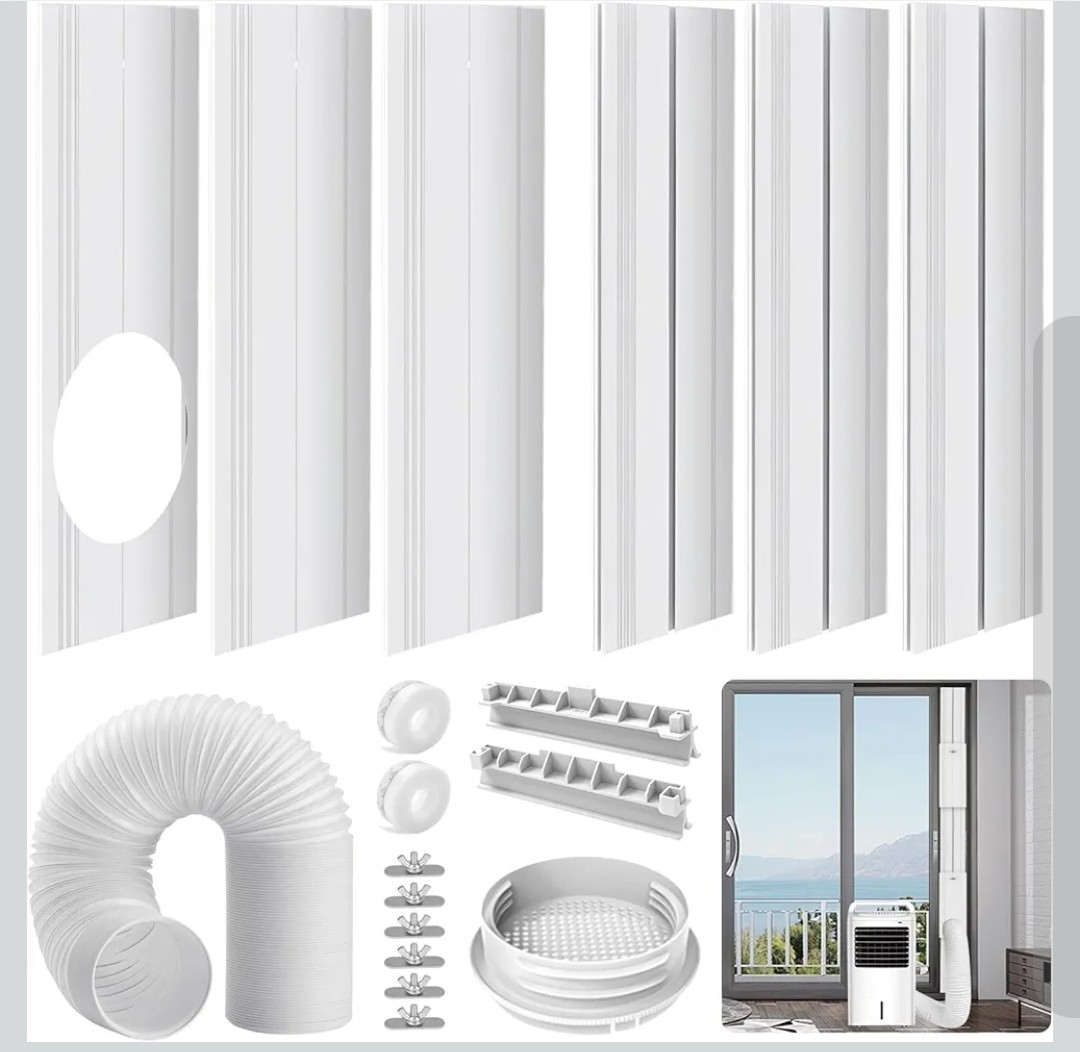Portable AC Vent Kit, Air Conditioner Door + Window Universal 5.1&Prime; & 5.9&Prime; Fepoch