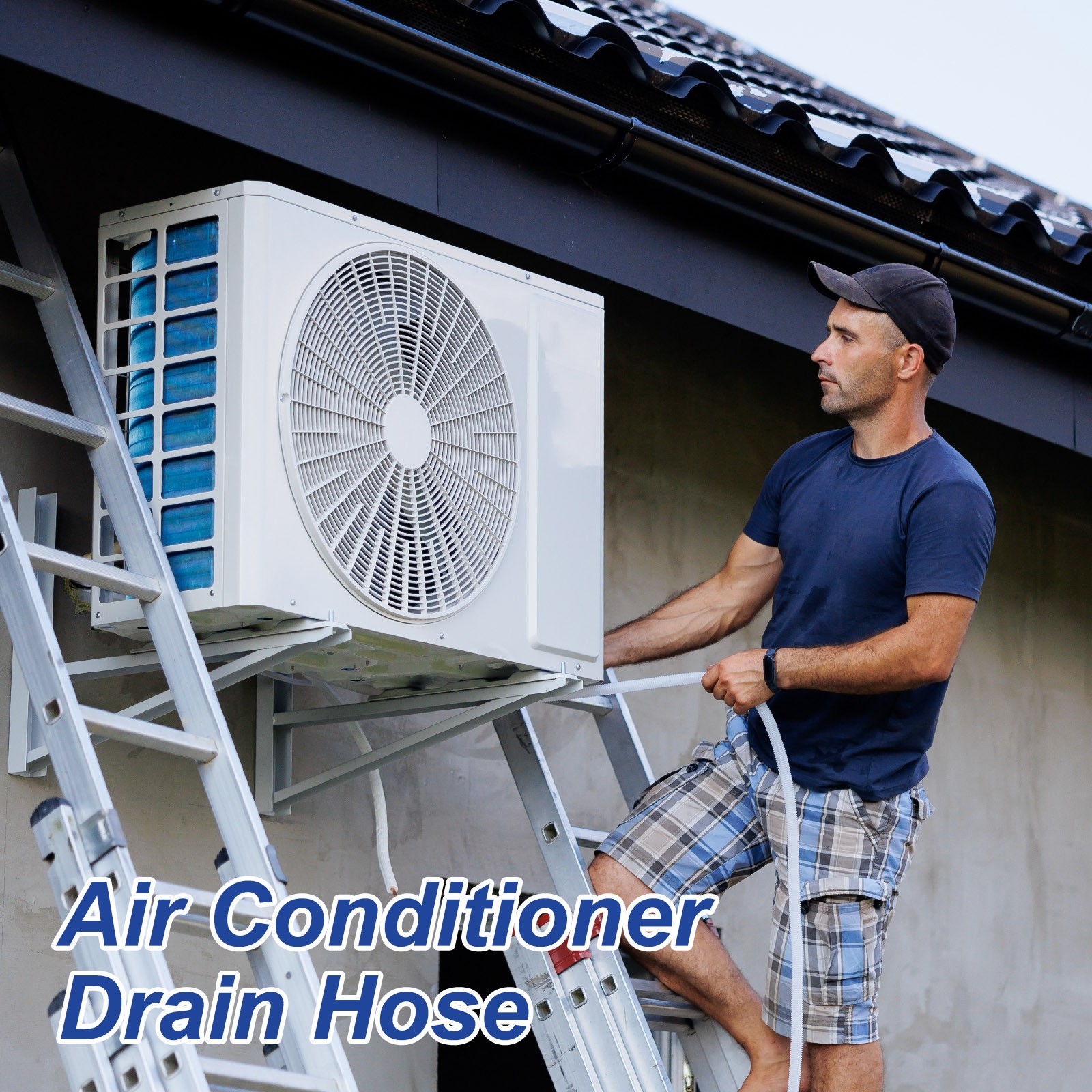 16.4Ft Air Conditioner Drain Hose 1/4&Prime; ID x 2/5&Prime; OD Universal AC Drain Pipe