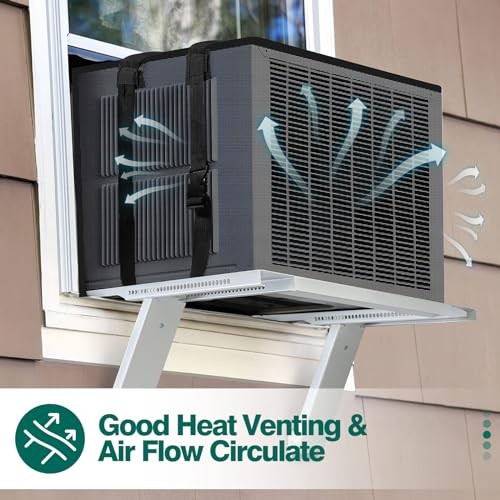 Window Air Conditioner Cover for Outside, Waterproof Window AC 21.5Wx16Dx15H
