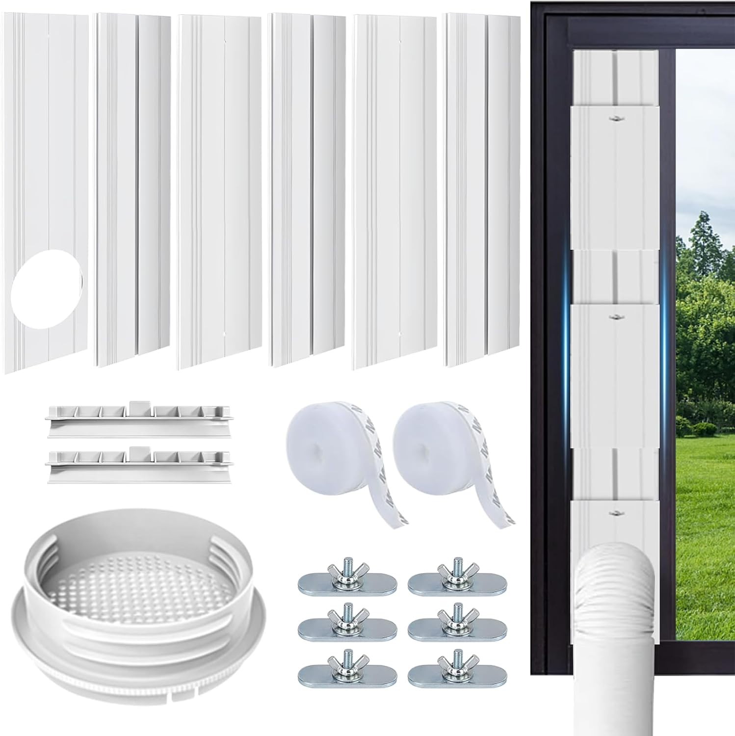 Upgraded Portable Air Conditioner Vent Kit with 4-in-1 Coupler, Fits 5.1/5.9&Prime;