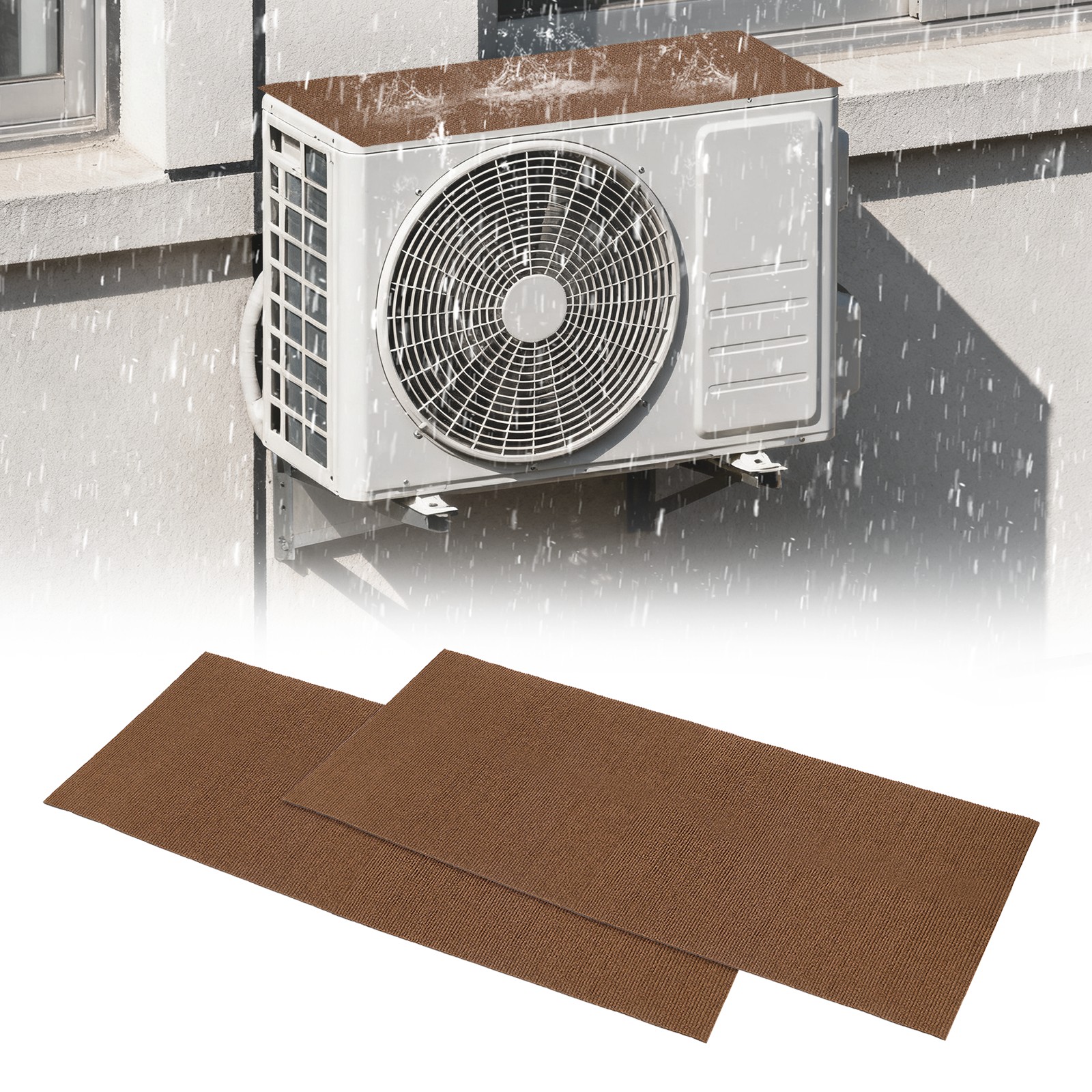 2Pcs Air Conditioner Drip Cushion 39&Prime;x16&Prime;x5/32&Prime; Self-Adhesive AC Top Pad Brown