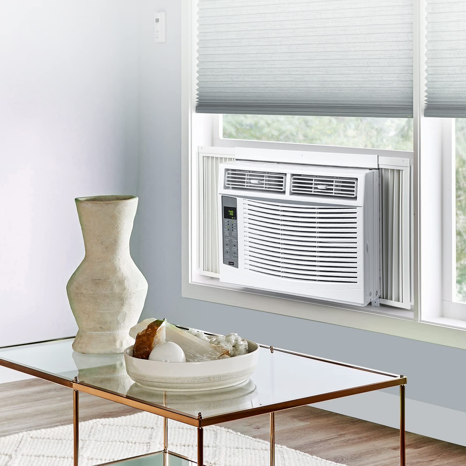 6000 BTU Window Air Conditioner Quiet Small AC Unit ,WiFi Enabled 115V w/Remote
