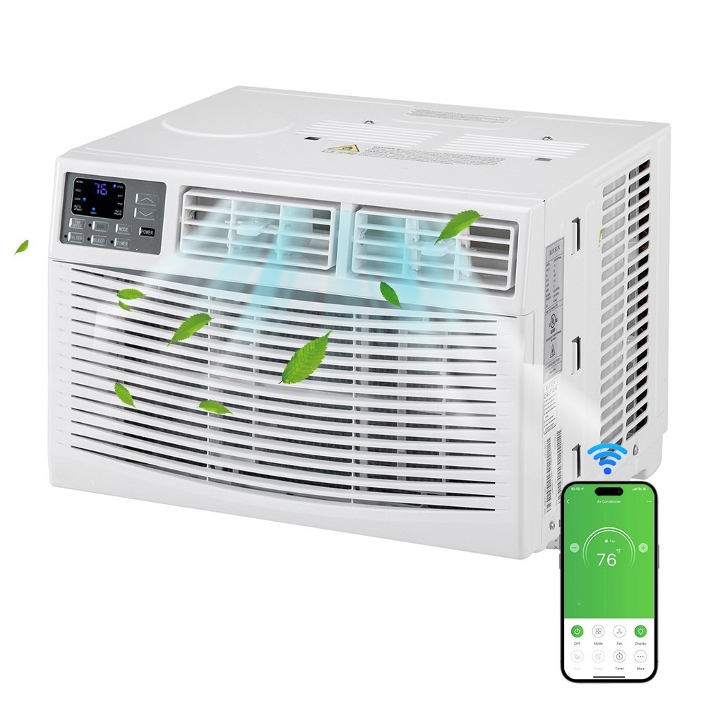 8,000 BTU Window Air Conditioner & Dehumidifier, Fan Cools up to 350 Sq. Ft Wifi