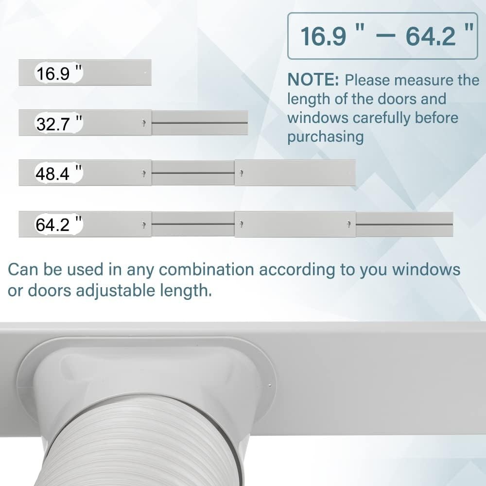 Portable Air Conditioner Window Kit with Adjustable Seal