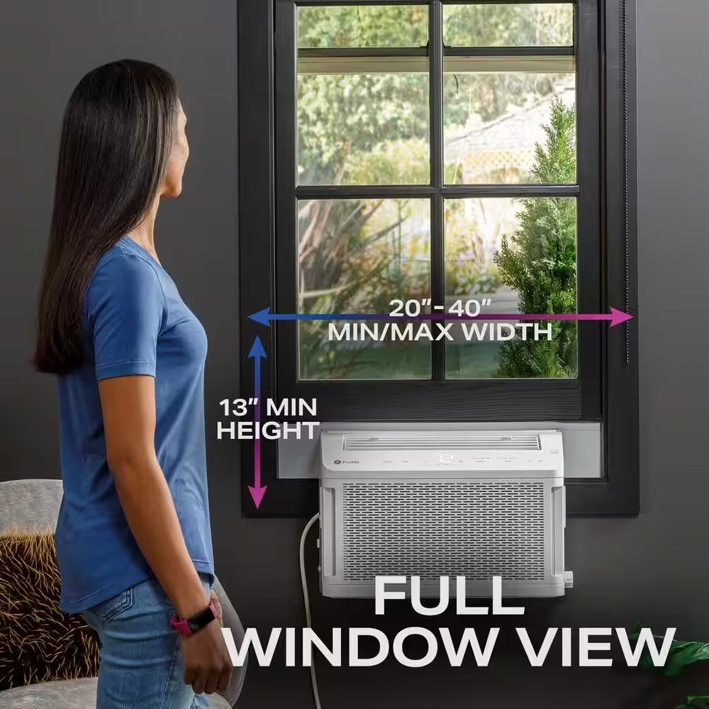 GE Profile ClearView 8,300 BTU 115V Window Air Conditioner 350 Sq. Ft. White