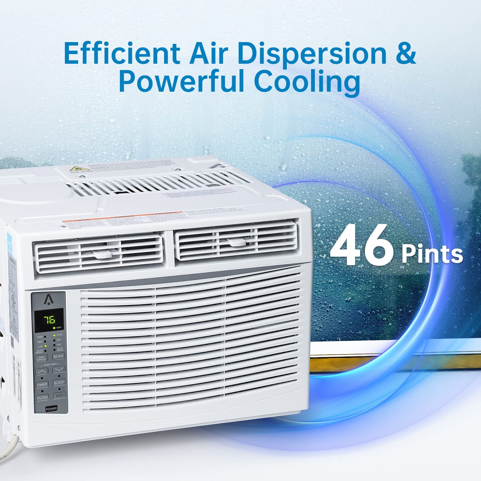 Window Mounted AC 6000 BTU 115V Air Conditioner Remote Control 250 Sq Ft
