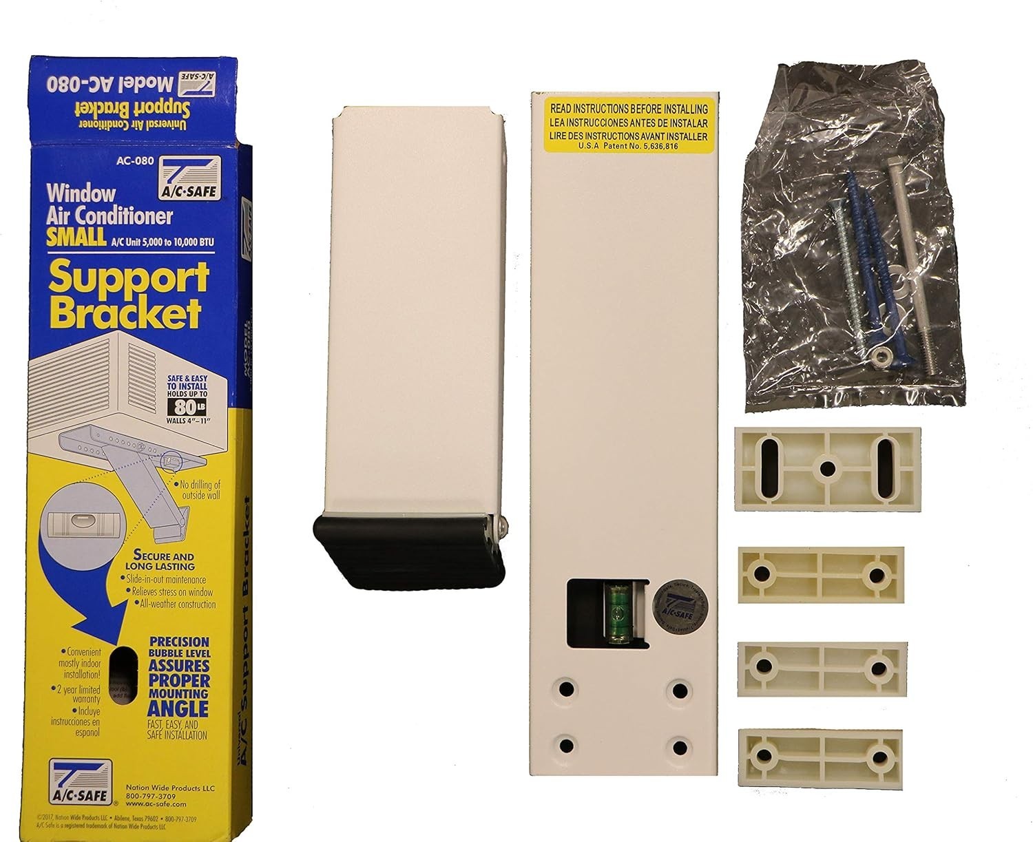 Secure Your AC Unit with A/C Safe Universal Window Support Bracket – 80 lbs Max