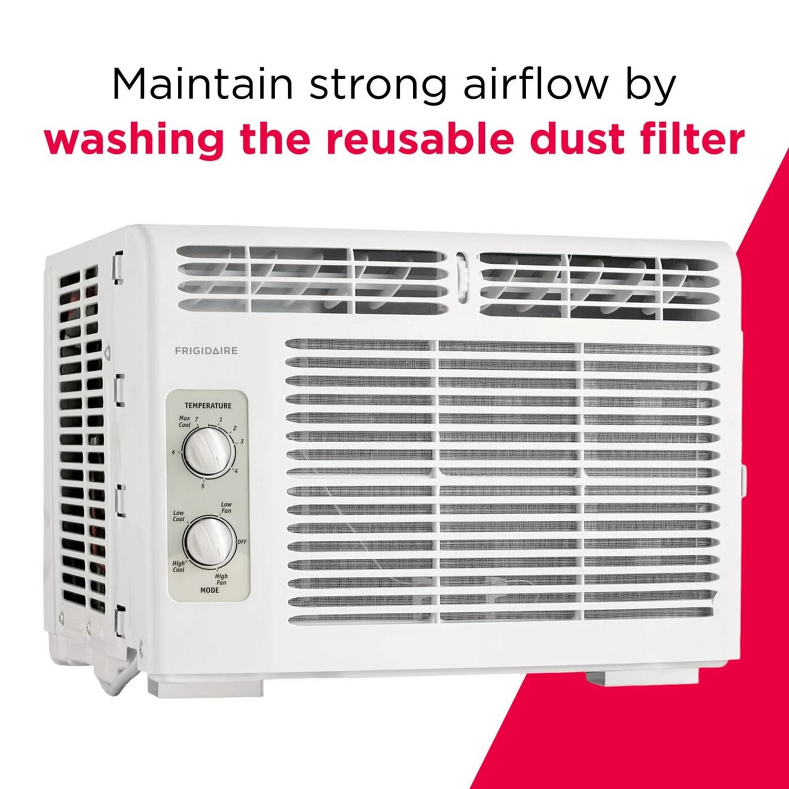 Frigidaire 5,000 BTU Window Air Conditioner for Small Rooms, Dial Controls