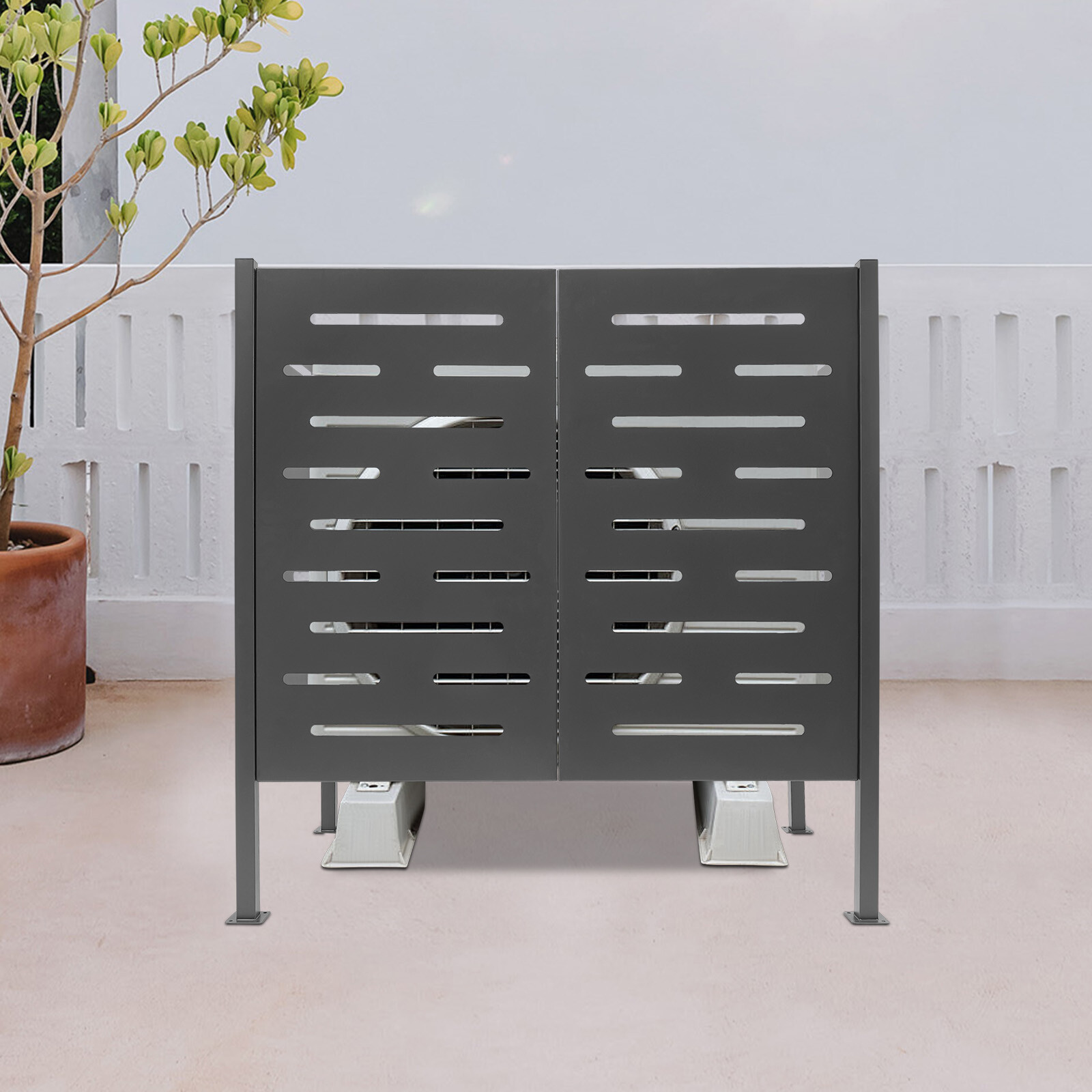 Air Conditioner Fence, Iron Outdoor Equipment Enclosure, Outside Privacy Fence