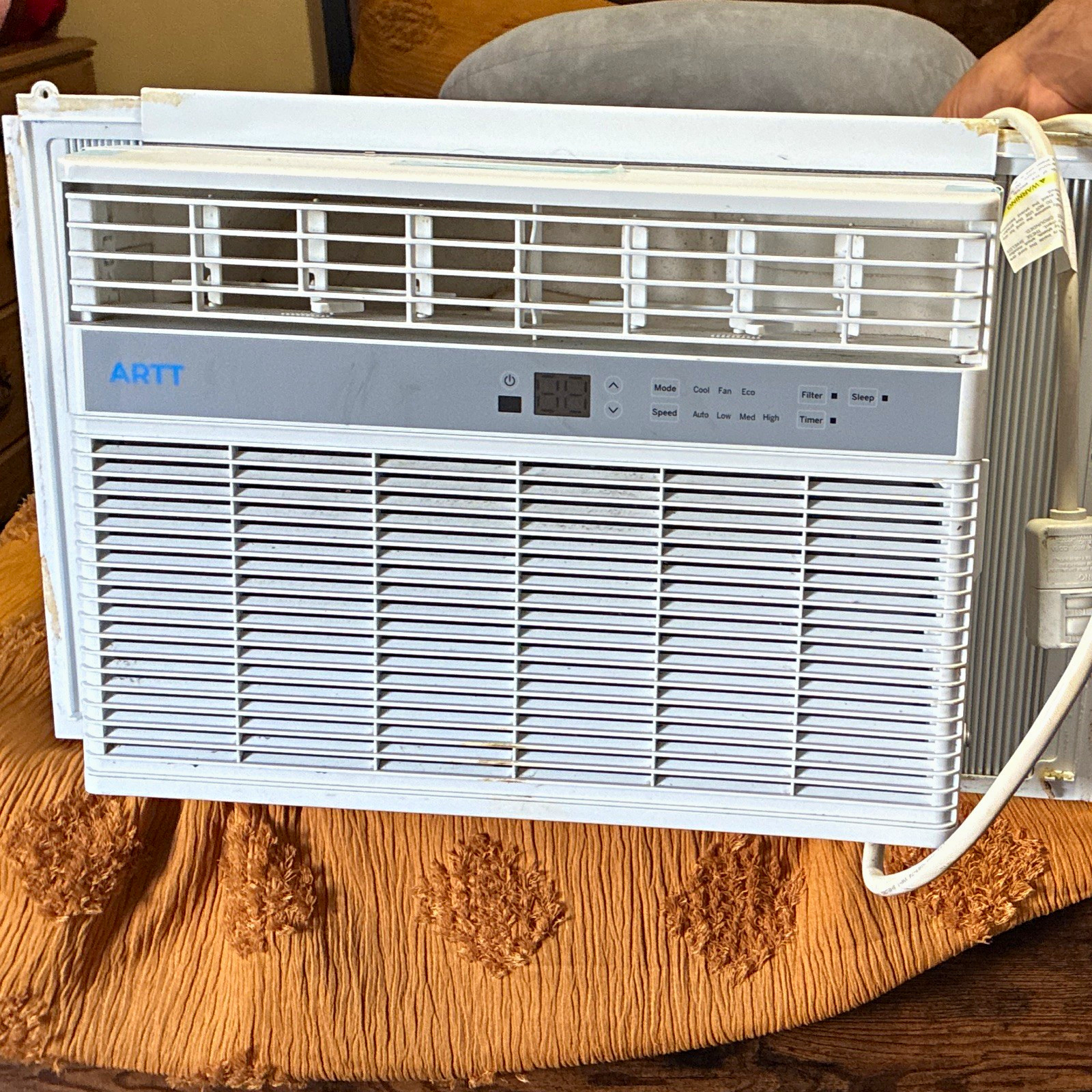 ARTT 6000 BTU 115V White Window Air Conditioner, Digital Display, Timer
