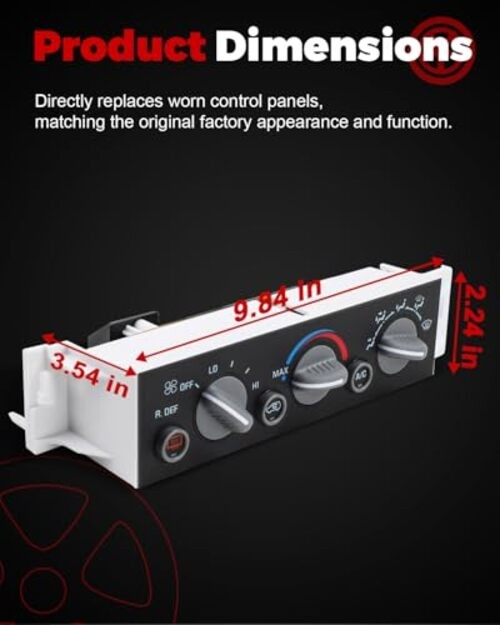 Front A/C Heater Climate Control Module Panel with Rear Window Defogger 599-006