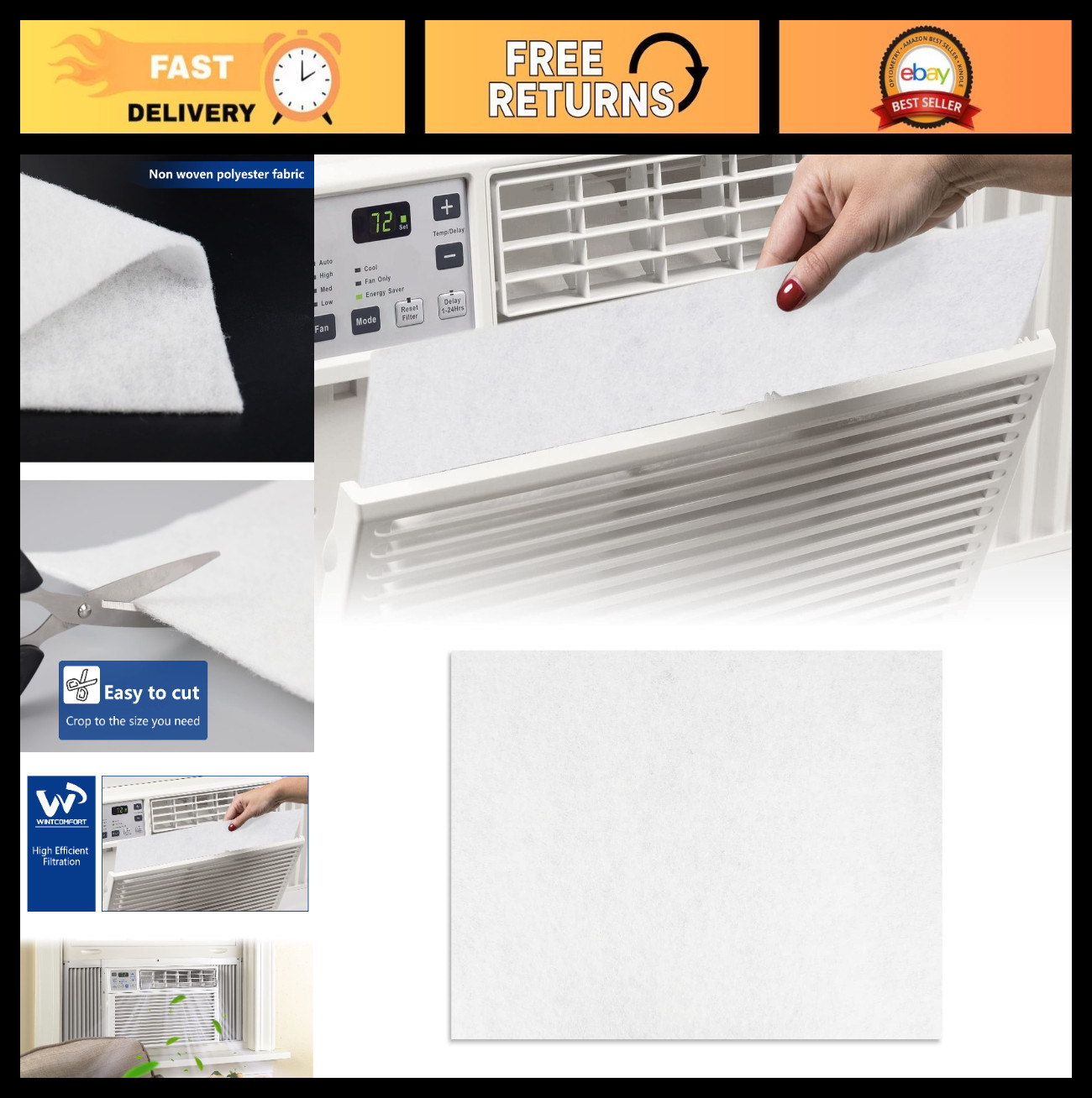 24x15x1/4 Window Air Conditioner Filter Replacement – Cut-to-Fit AC Filters